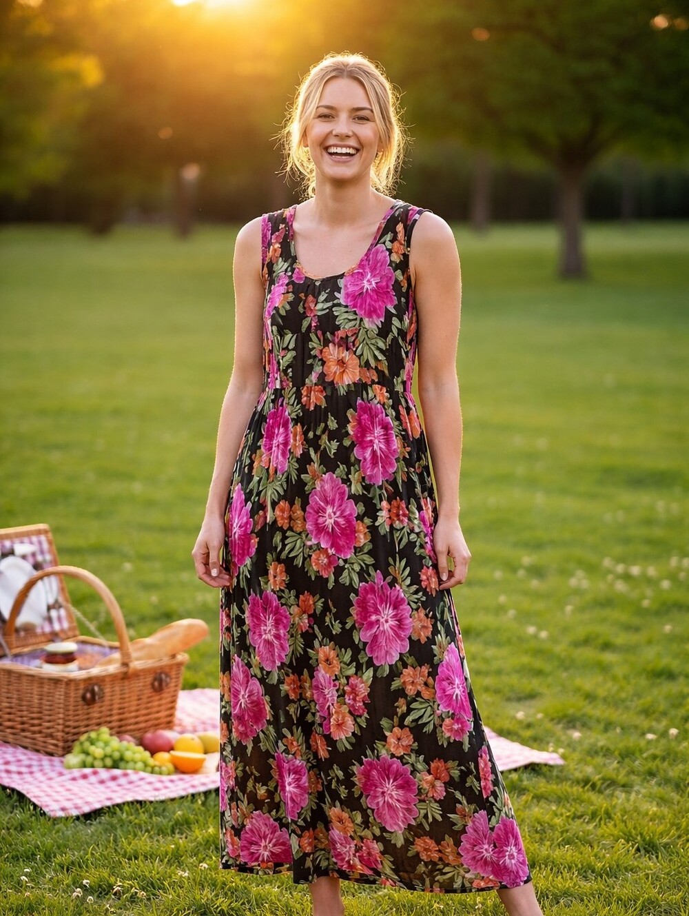 - Woman Within beautiful floral plus size maxi dress